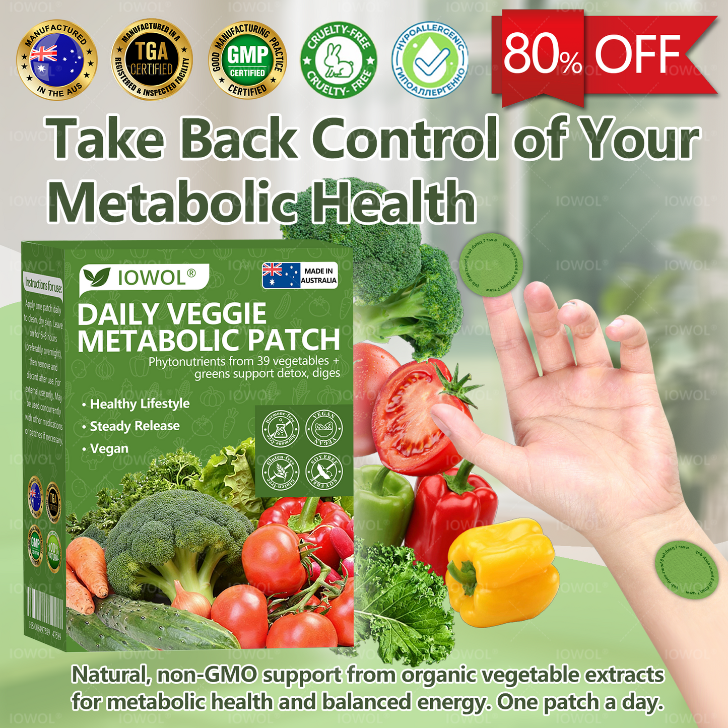 🥦𝐎𝐟𝐟𝐢𝐜𝐢𝐚𝐥 𝐒𝐭𝐨𝐫𝐞 | 𝐈𝐎𝐖𝐎𝐋® 𝐃𝐚𝐢𝐥𝐲 𝐕𝐞𝐠𝐞𝐭𝐚𝐛𝐥𝐞 𝐌𝐞𝐭𝐚𝐛𝐨𝐥𝐢𝐜 𝐏𝐚𝐭𝐜𝐡 𝐮𝐬𝐞𝐬 𝐨𝐫𝐠𝐚𝐧𝐢𝐜 𝐯𝐞𝐠𝐞𝐭𝐚𝐛𝐥𝐞 𝐞𝐱𝐭𝐫𝐚𝐜𝐭𝐬 𝐚𝐧𝐝 𝐩𝐡𝐲𝐭𝐨𝐧𝐮𝐭𝐫𝐢𝐞𝐧𝐭𝐬 𝐟𝐫𝐨𝐦 𝟑𝟗 𝐯𝐞𝐠𝐞𝐭𝐚𝐛𝐥𝐞𝐬 + 𝐠𝐫𝐞𝐞𝐧𝐬 𝐭𝐨 𝐬𝐮𝐩𝐩𝐨𝐫𝐭 𝐝𝐞𝐭𝐨𝐱, 𝐝𝐢𝐠𝐞𝐬𝐭𝐢𝐨𝐧 & 𝐦𝐞𝐭𝐚𝐛𝐨𝐥𝐢𝐜 𝐫𝐞𝐬𝐞𝐭, 𝐚𝐧𝐝 𝐛𝐨𝐨𝐬𝐭 𝐞𝐧𝐞𝐫𝐠𝐲 𝐟𝐨𝐫 𝐚𝐥𝐥-𝐝𝐚𝐲 𝐰𝐞𝐥𝐥𝐧𝐞𝐬𝐬.